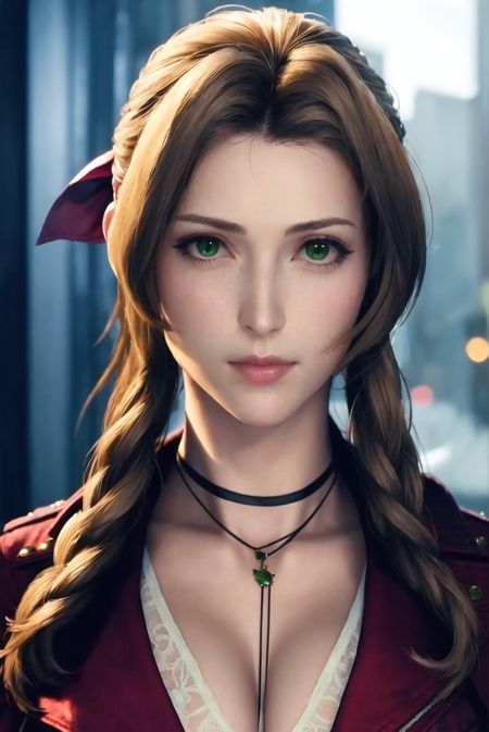 ff7r style,  aerith gainsborough,  1girl on Tensor.Art