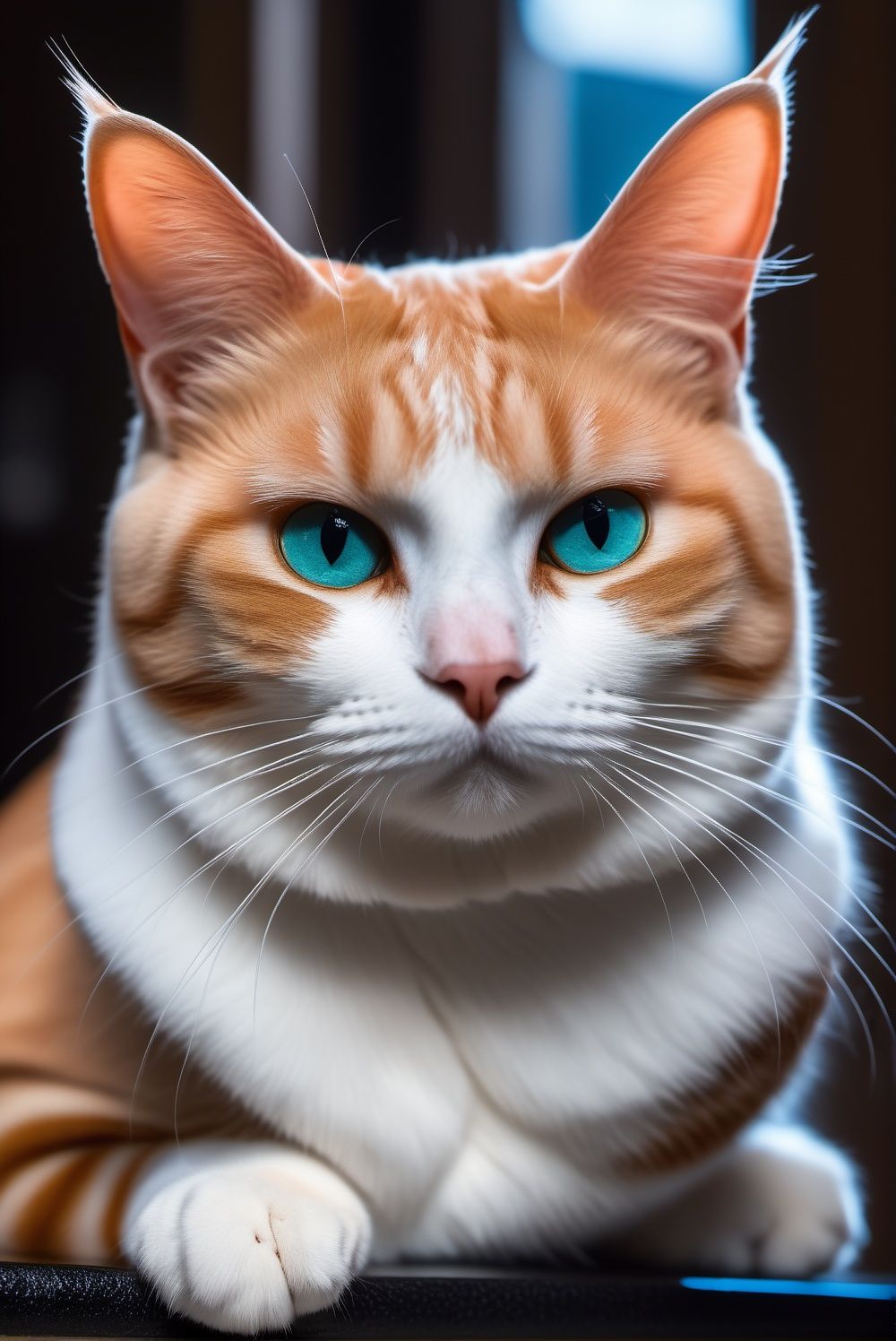 Abstract style ,  cute fat cat made of liquid material,  spooky style on Tensor.Art