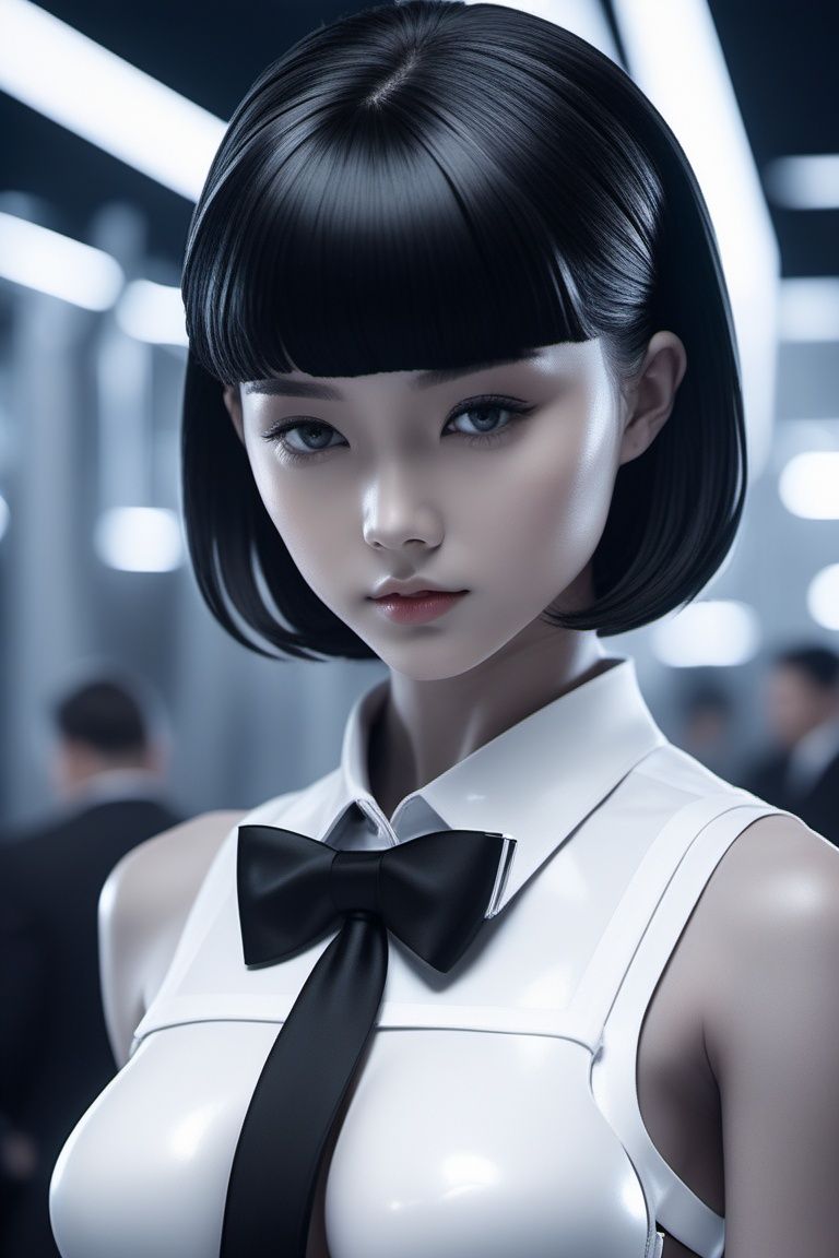 cybernetic style worksafe. insanely detailed. black and white. instagram photo,  kodak portra. by wlop,  ilya kuvshinov on...