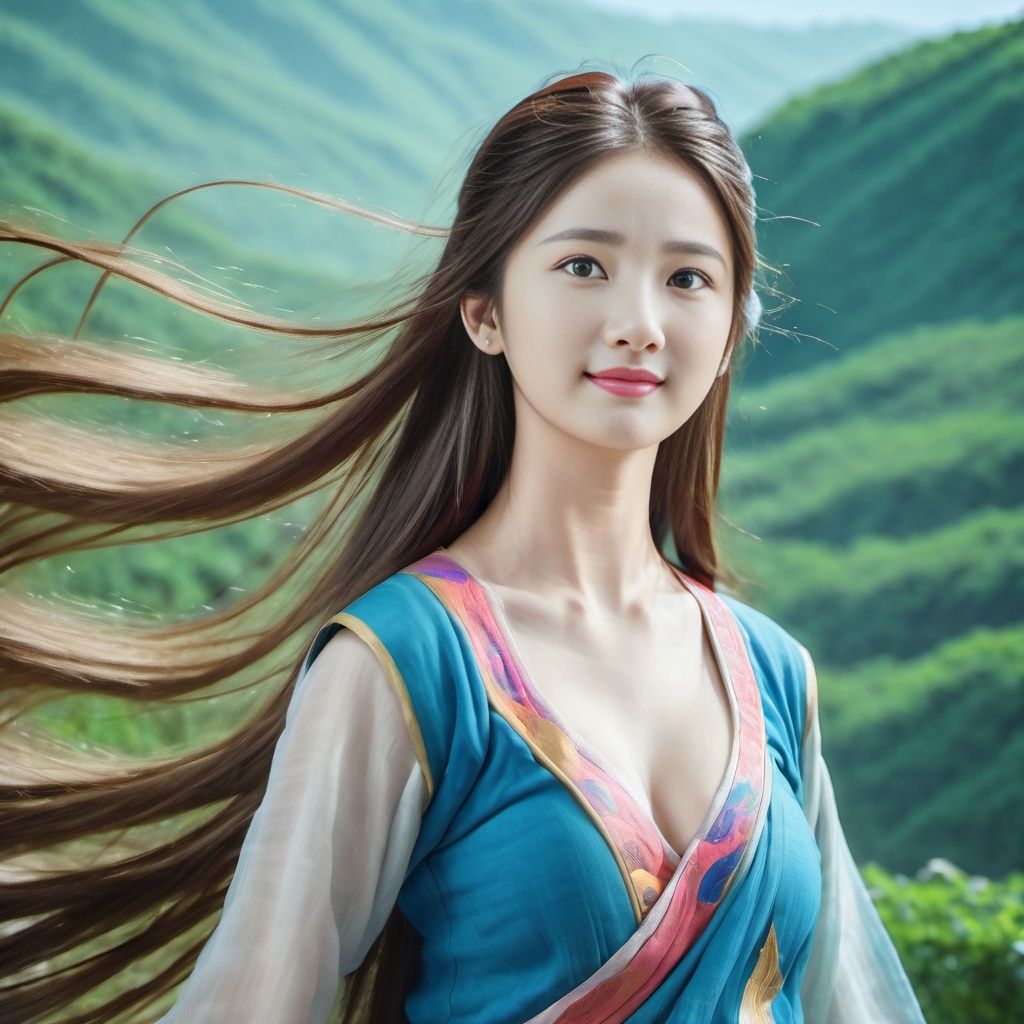 best quality,masterpiece,master works,smile,1 girl,solo,long hair,clear skin texture,captured on film,worm's eye view,colorful,multicolor,whole body,hard lighting,real,realistic,chest focus,huge bust,weak light,<lora:wxfgXL:1>,giant breast,