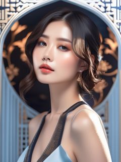 RAW photo, detailed face, ++, f22, beautiful symmetrical face, cute natural makeup, elegant, feminine, highly detailed, a 1girl, (full body:0.8), oriental minimalism, subtle elegance, hd mod, in the style of elegant clothing, Light blue clothes, realistic yet ethereal, simplistic designs, oriental, whimsical shapes, serene harmony beautiful symmetrical face, elegant, feminine, highly detailed, intricate,best quality, ultra-detailed, masterpiece, hires, 8k,(photorealistic),transparent,Black-framed glasses,upper body,half-smile,<lora:cosgirl:0.8>cos girl,light rays,high_contrast,skin detail,big breasts,