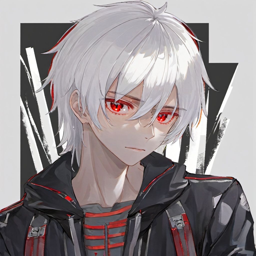 1boy,  white hair,  red eyes on Tensor.Art