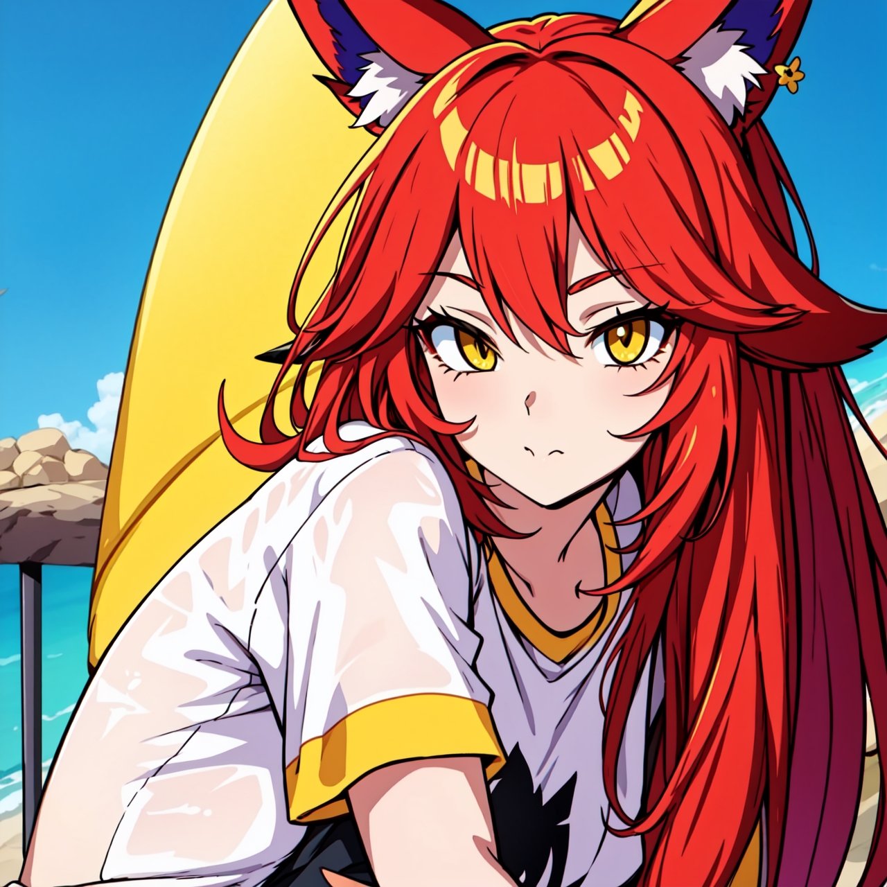 Xayah,  t-shirt,  animal ears on Tensor.Art