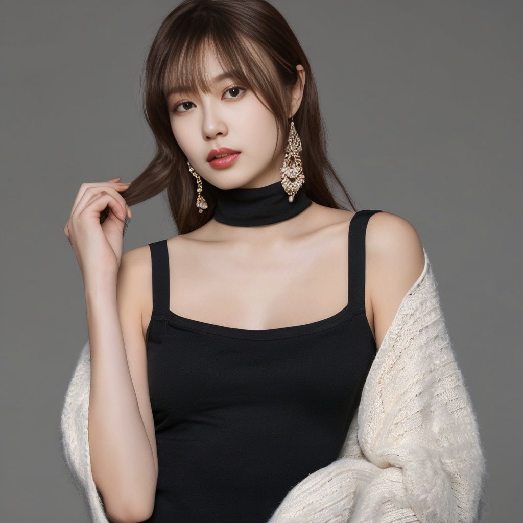 (best quality), (realistic, photo-realistic:1.3), (masterpiece:1.3), CG, unity, 8k, amazing, finely detail, ultra-detailed, highres, absurdres , (1 girls), solo, cute, (mature face), young, (((black long hair, bangs))), (closed mouth:1.2) , sweater dress, virgin killer sweater, clothing cutout, turtleneck, sleeveless, ((night, street)), cowboy shot, standing, smile, bare arms , extremely delicate and beautiful, extremely detailed, beautiful detailed girl, best shadow, extremely detailed eyes and face, beautiful detailed nose , beautiful detailed hand, beautiful delicate glossy lips:0.8, (glossy face and body skin), ((oily body skin)), ((dramatic light)) <lora:Cmhxy_MixXL:1>