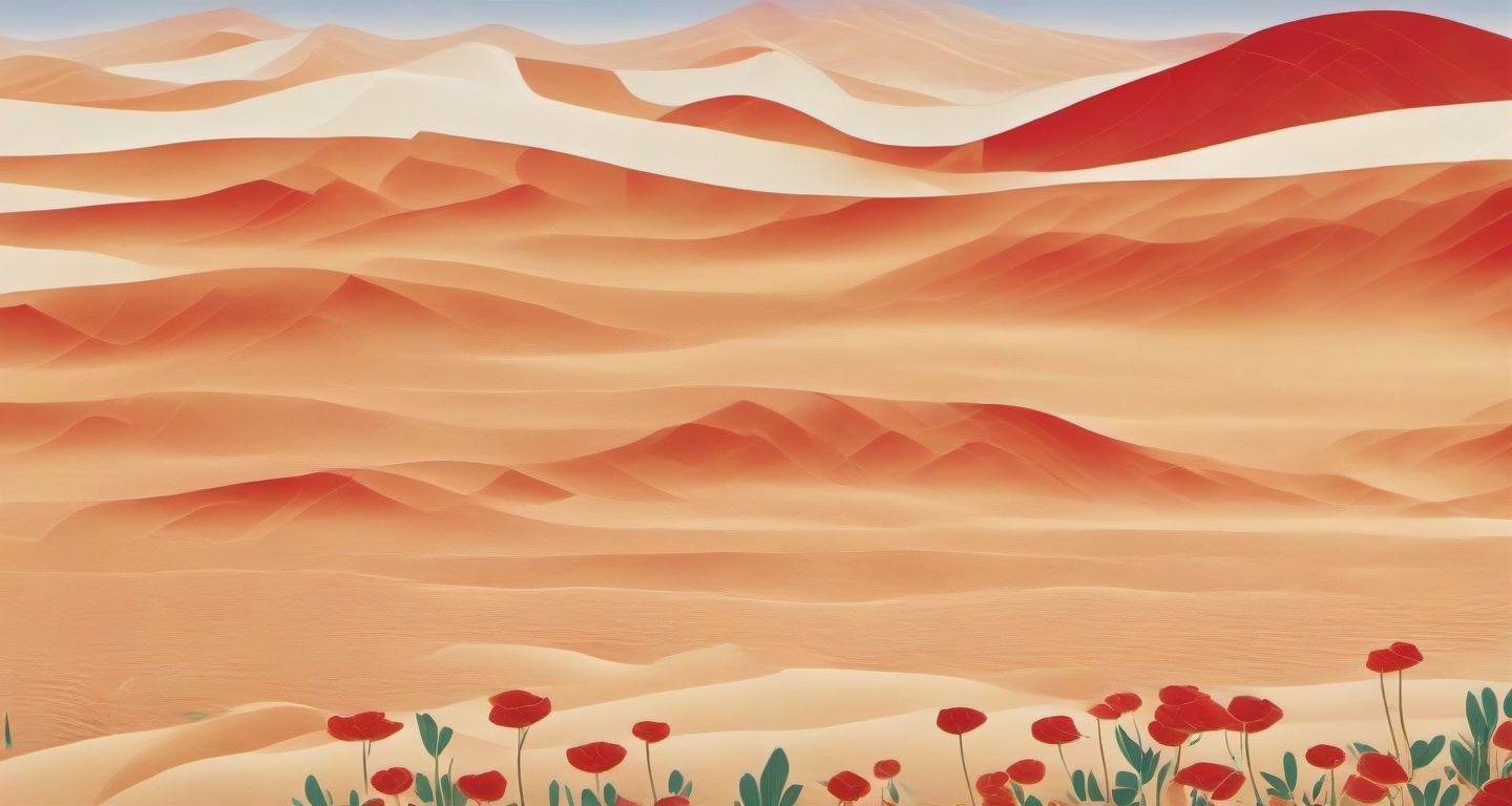 <lora:sdxl_shenhua_v2:1>,shenhua, on  a  desert, oasis, flower  sea