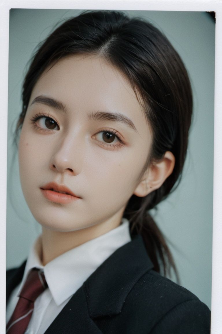 xxmix_girl,  portrait of a woman School uniforms for British students,  polaroid on Tensor.Art