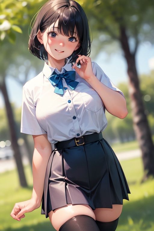 1girl,  teenage,  embarrassed smile by tommythedog on Tensor.Art