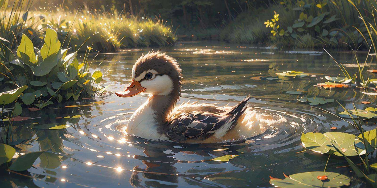 (masterpiece:1.2), best quality,PIXIV, no humans, water, bird, animal focus, duck, pokemon (creature), open mouth, partially submerged, outdoors, solo, ripples, afloat <lora:duck_20230805184525:0.8>