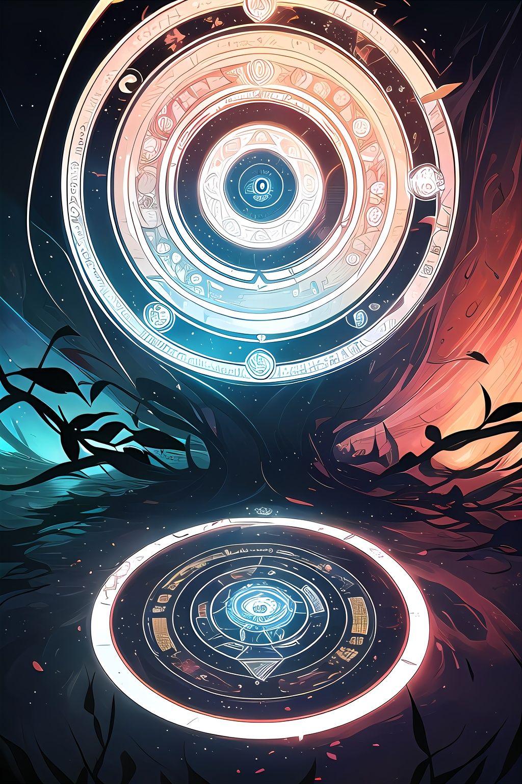 (personality change:1.45),close-up shot,Zan hairpin flower,(in the phyrexian,The gate of  Various magic worlds,(Magic the gathering style,Mother of Machines:1.2)gate,gate to the end),cyborg,phyrexian pupils,falling leaves,falling flowers,((beautiful detail face and body,clear face,Complete face:1.3)),wind,(flowing),fantastic wind,((colorful concentric circles behind,all worlds gate)),(colorful rose),dynamic angle,(flowing detailed colorful butterfly,beautiful detailed crystal water,Magic Circle Water:1.15),art by Wlop and Tomasz Jedruszek and Darek Zabrocki