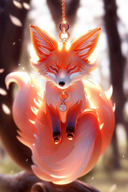 Spirit Fox Pendant,  masterpiece,  best quality on Tensor.Art
