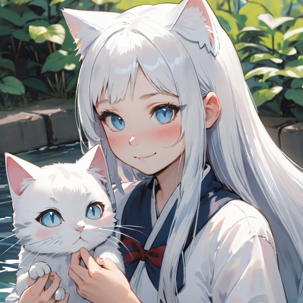 1girl, solo, long hair, white hair,depth of field,deep view,front,cat ear,loli,
bieme