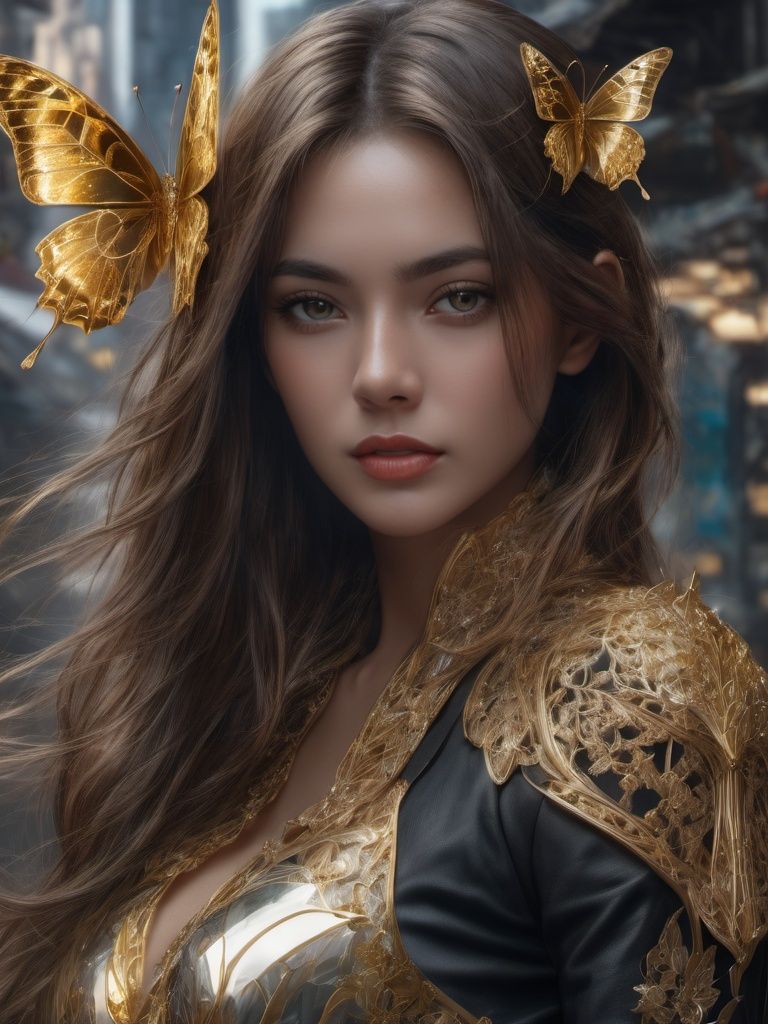 8k portrait of beautiful cyborg with brown hair,  intricate,  elegant by Hex4 on Tensor.Art