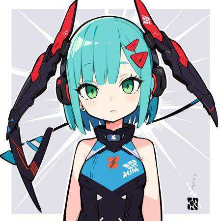 mech parts,  hair ornament,  1girl on Tensor.Art