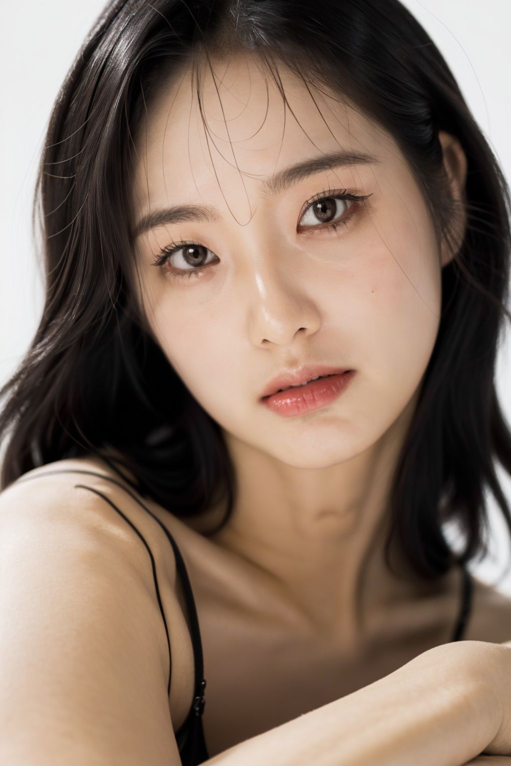(masterpiece,best quality:1.2),looking at viewers,((front)),close-up,(studio light),soft light,(Fujifilm XT3,f/1.2:1.2), ((pure white background))
