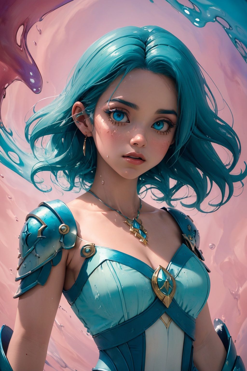 (masterpiece:1.1, highres:1.4),1 girl,(soft blending,fluid colors,dreamy washes,fantasy,dream world,Fantasy Style:1.6),{{masterpiece}},{{{best quality}}},{{ultra-detailed}},{{illustration}},{{disheveled hair}},Enigmatic Atmosphere,Mellow Atmosphere,depth of field (dof),Chest Shot(MCU),Mid shot,Volumetric lighting,,KCW,,Pixar