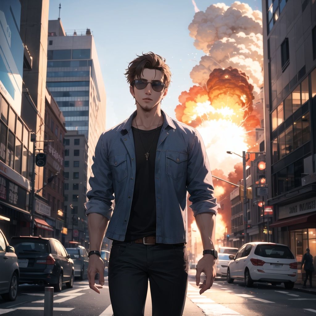 handsome dude,  cool,  city on Tensor.Art