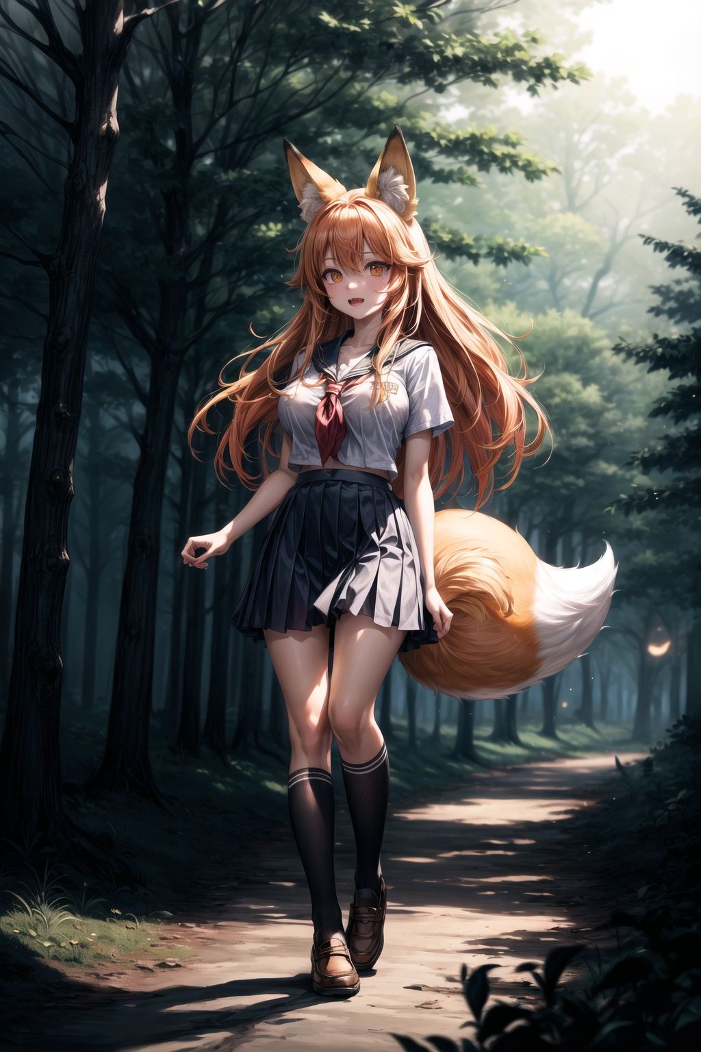 alien,  orange hair,  orange tail on Tensor.Art