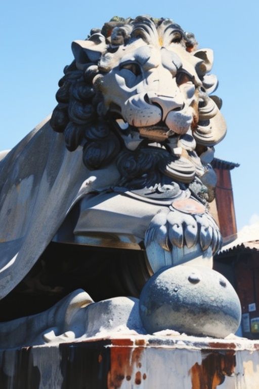 (((best quality,masterpiece))), stone lion,