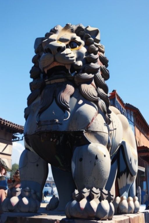 (((best quality,masterpiece))), stone lion,