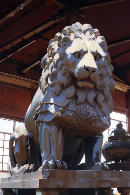 (((best quality,masterpiece))), stone lion,