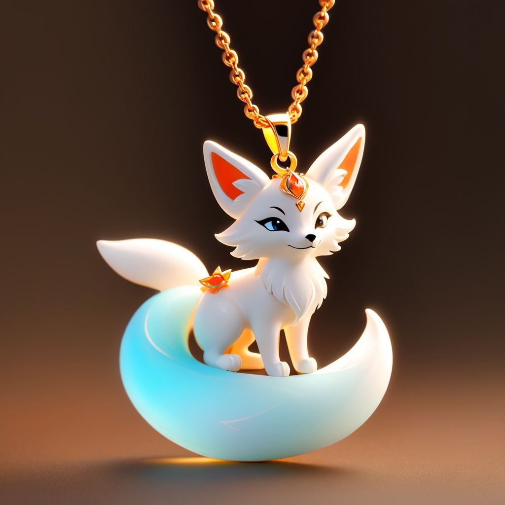 Spirit Fox Pendant,  masterpiece,  best quality on Tensor.Art
