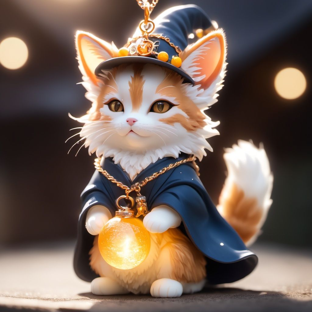 a cat,  ((wizard outfit)),  epic scene on Tensor.Art