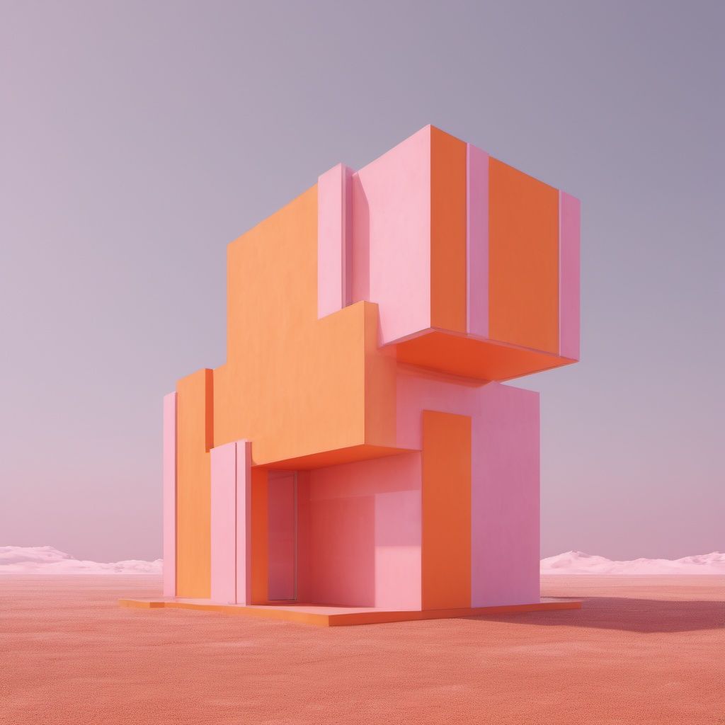 in the style of saturated pigment,PierreCardin,pastel accent hermes orange building,conceptual playlists,bright sculptures,contemporary candy - coated,<lora:secai-surenjike:0.7>,