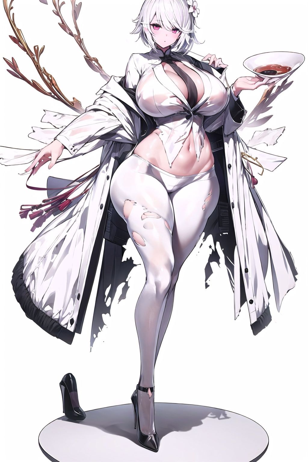 White color tone and background. masterpiece,  best quality,  1girl on Tensor.Art