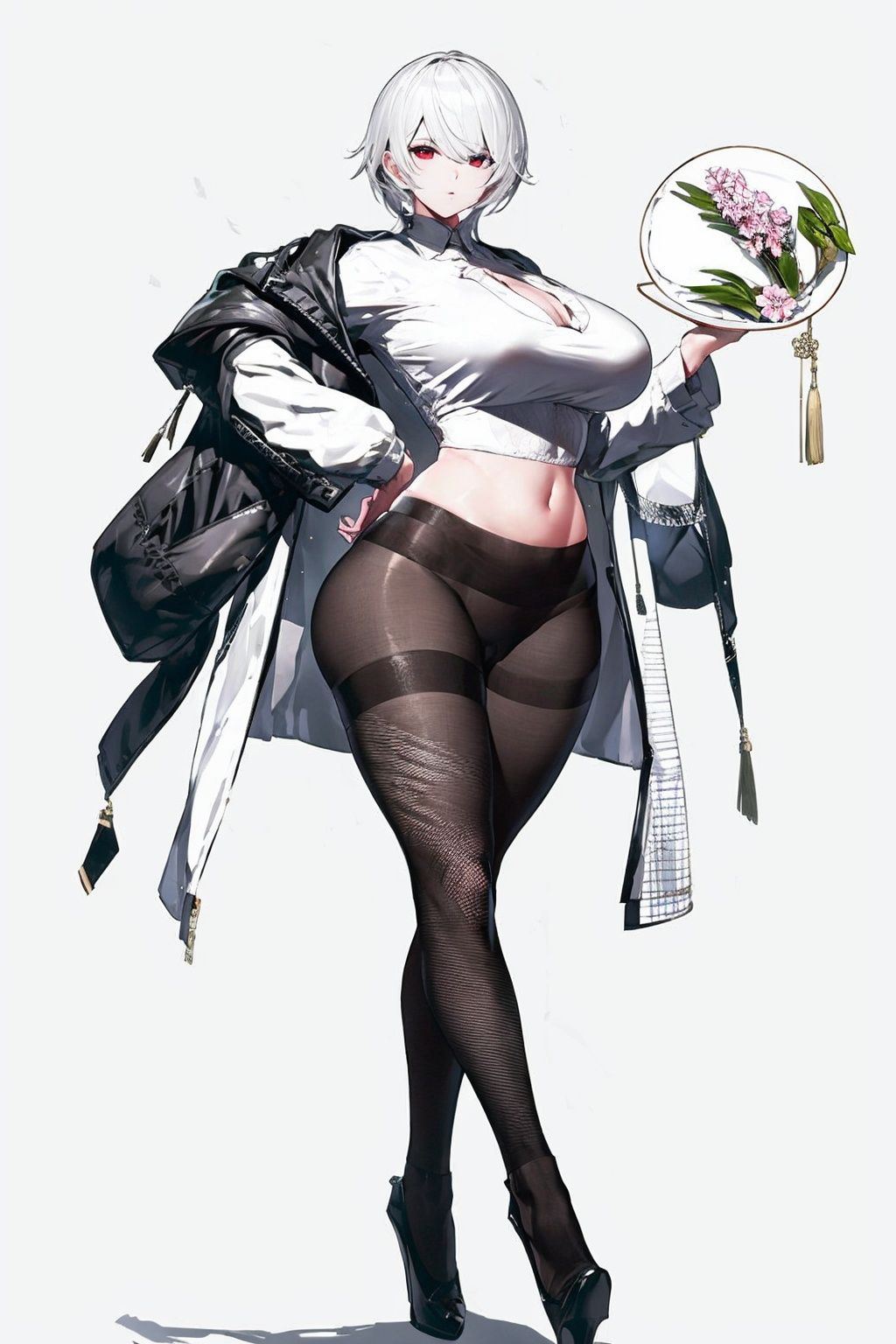White color tone and background. masterpiece,  best quality,  1girl on Tensor.Art