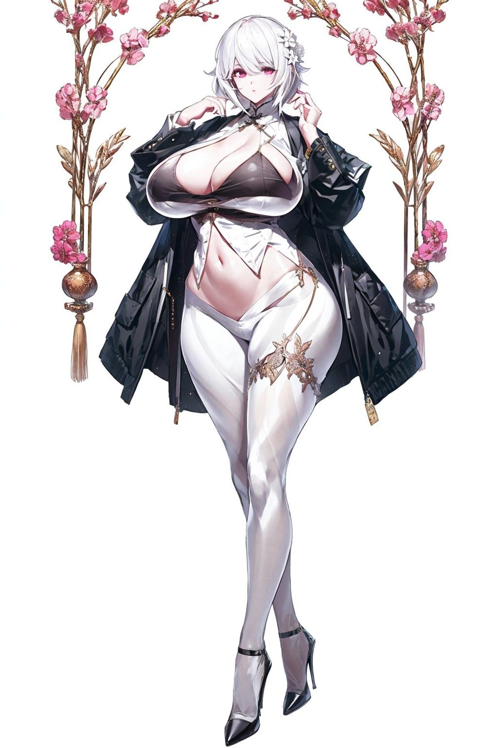 White color tone and background. masterpiece,  best quality,  1girl on Tensor.Art