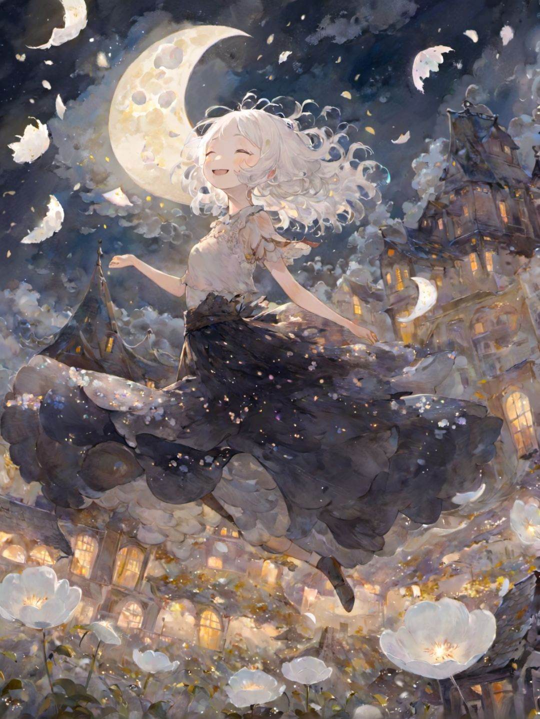 1girl,  solo,  white hair on Tensor.Art