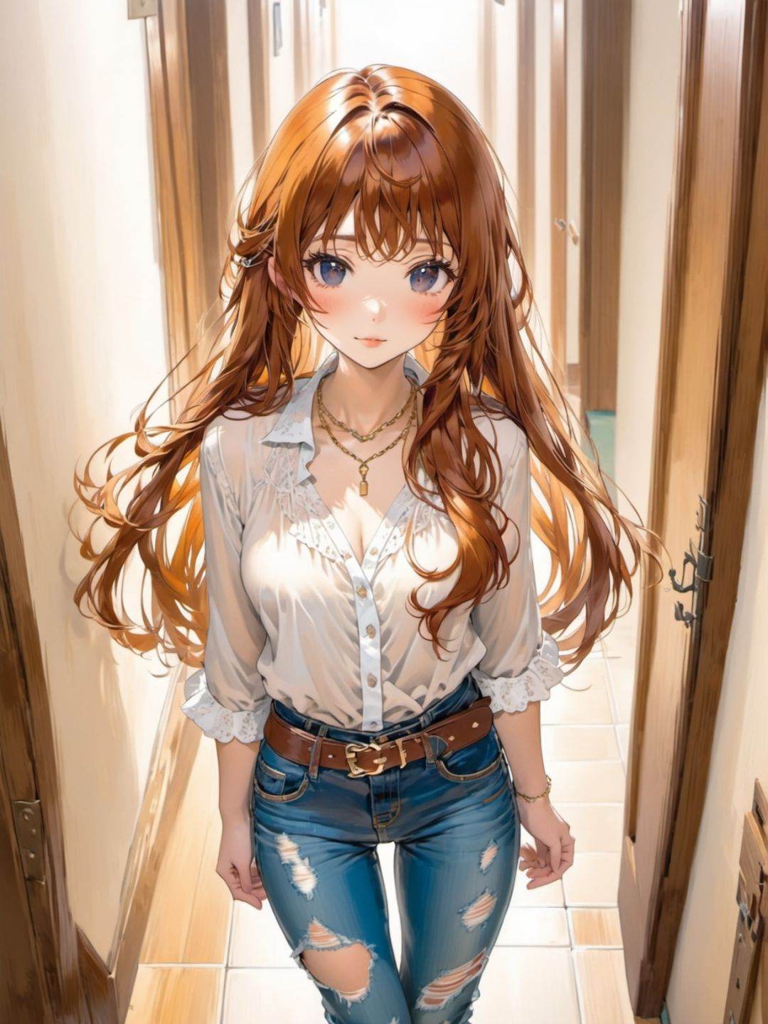 1girl,  caramel hair,  very long hair on Tensor.Art