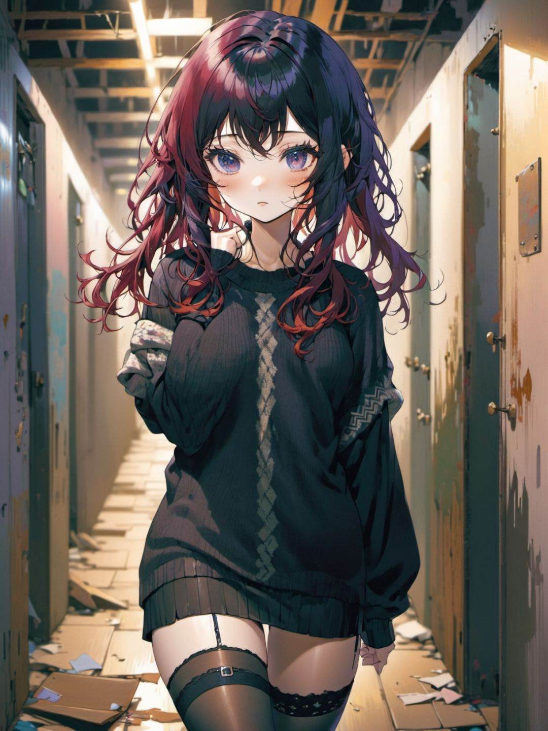 1girl,  multicolored hair,  absurdly long hair on Tensor.Art