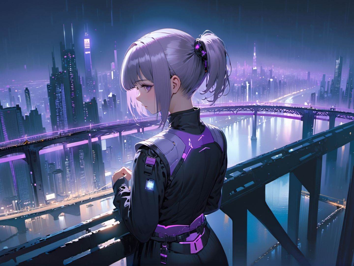 1girl,  light purple,  grey on Tensor.Art