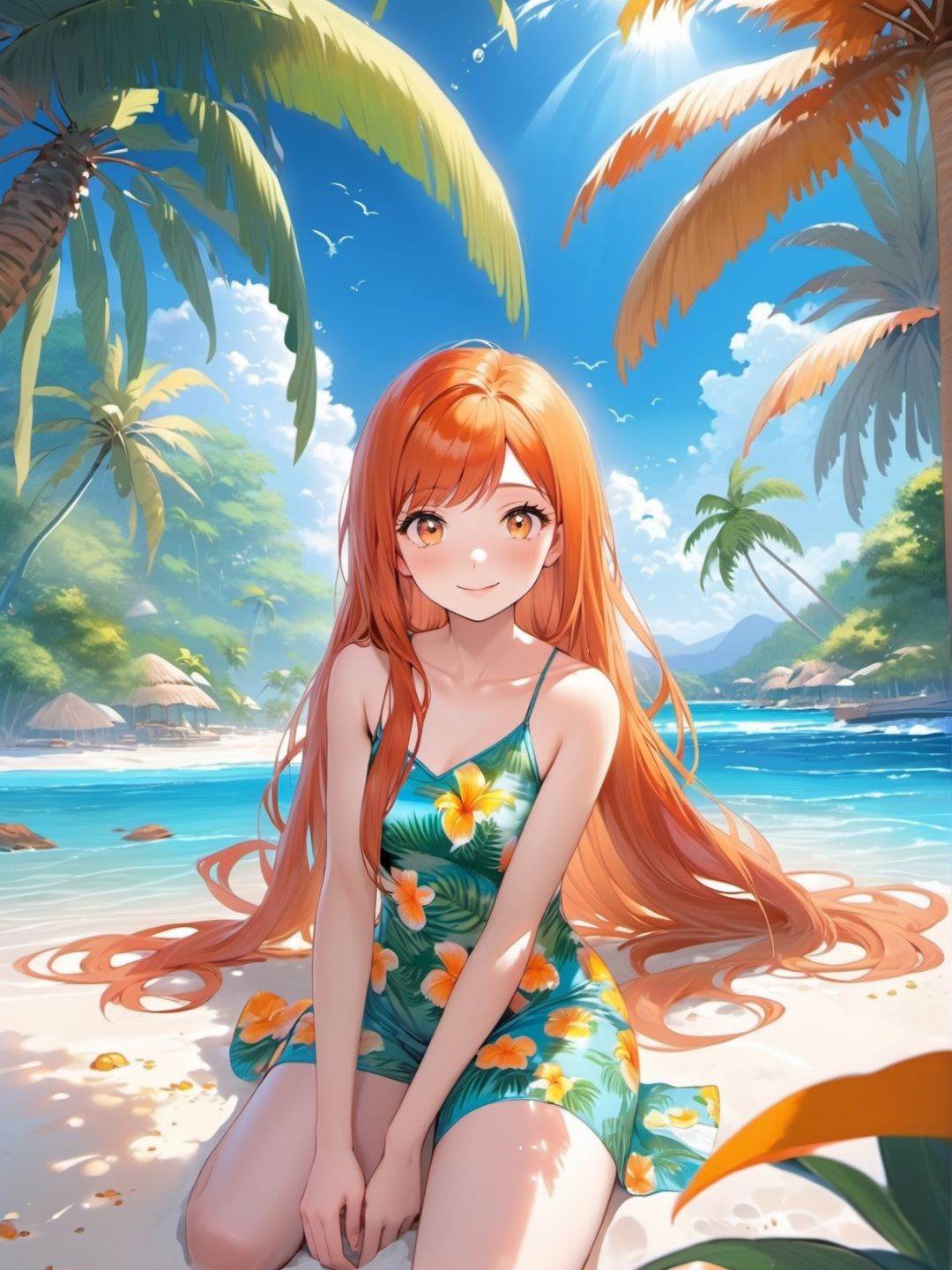 1girl,  orange,  redhead on Tensor.Art