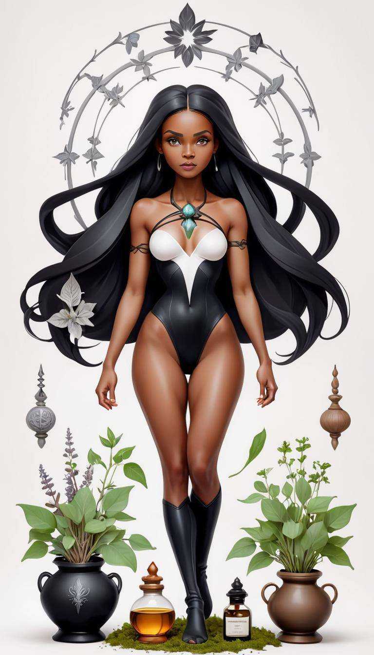 symmetry,  one woman,  witch on Tensor.Art