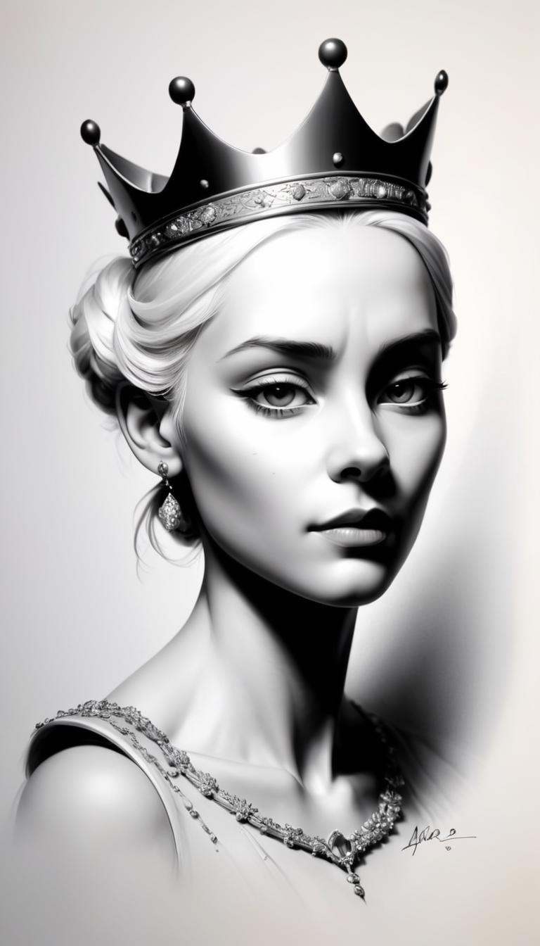 queen Professional award winning sketch on paper Julien De Wilde on Tensor.Art