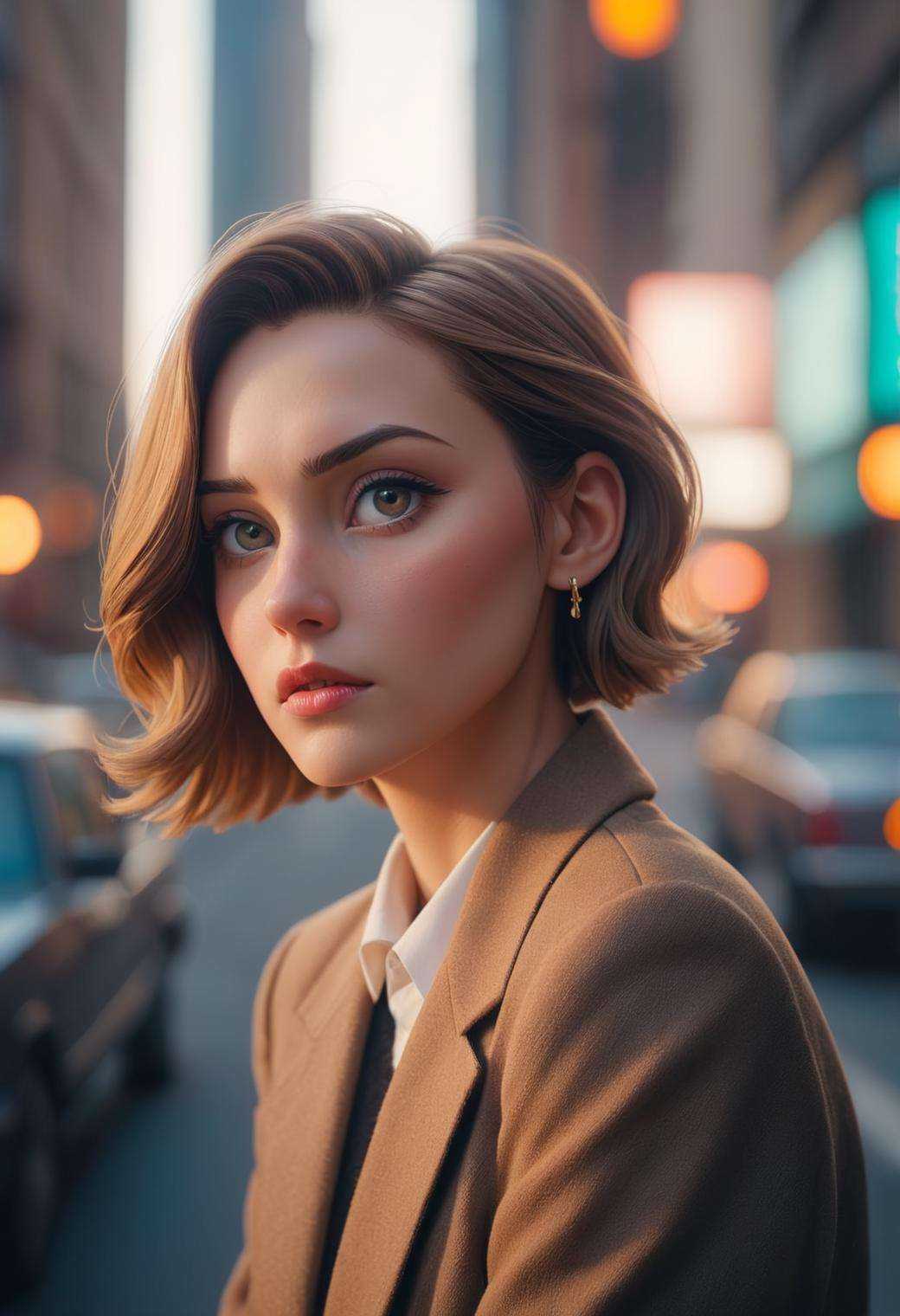 city cinematic color grading lighting vintage realistic film grain scratches celluloid analog cool shadows warm highlights...