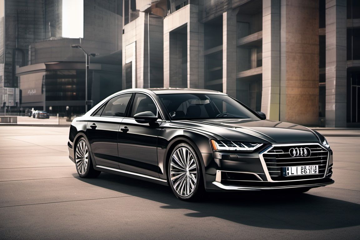 audi, audi a8l, city, city_space, (8k, RAW photo, best quality, masterpiece:1.2),