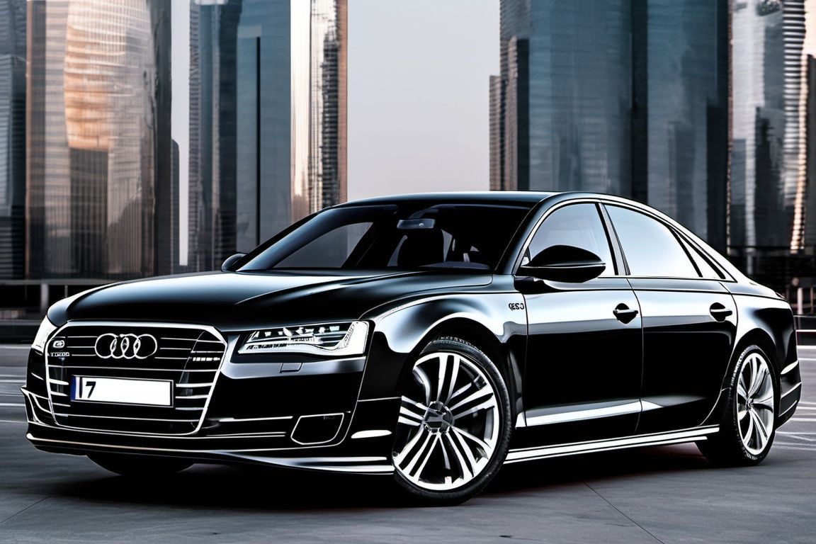 audi, audi a8l, city, city_space, (8k, RAW photo, best quality, masterpiece:1.2),