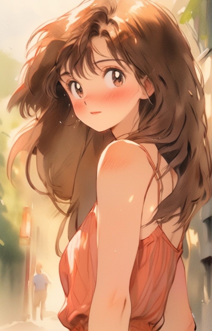 1girl, solo, breasts, blurry background, brown hair, long hair, looking at viewer, blurry, realistic, upper body, closed mouth, mole, lips, bare shoulders, outdoors, day, medium breasts, mole on breast, brown eyes, freckles, camisole, collarbone, sunlight, depth of field, **** top, mole on cheek <lora:takawaters:1>