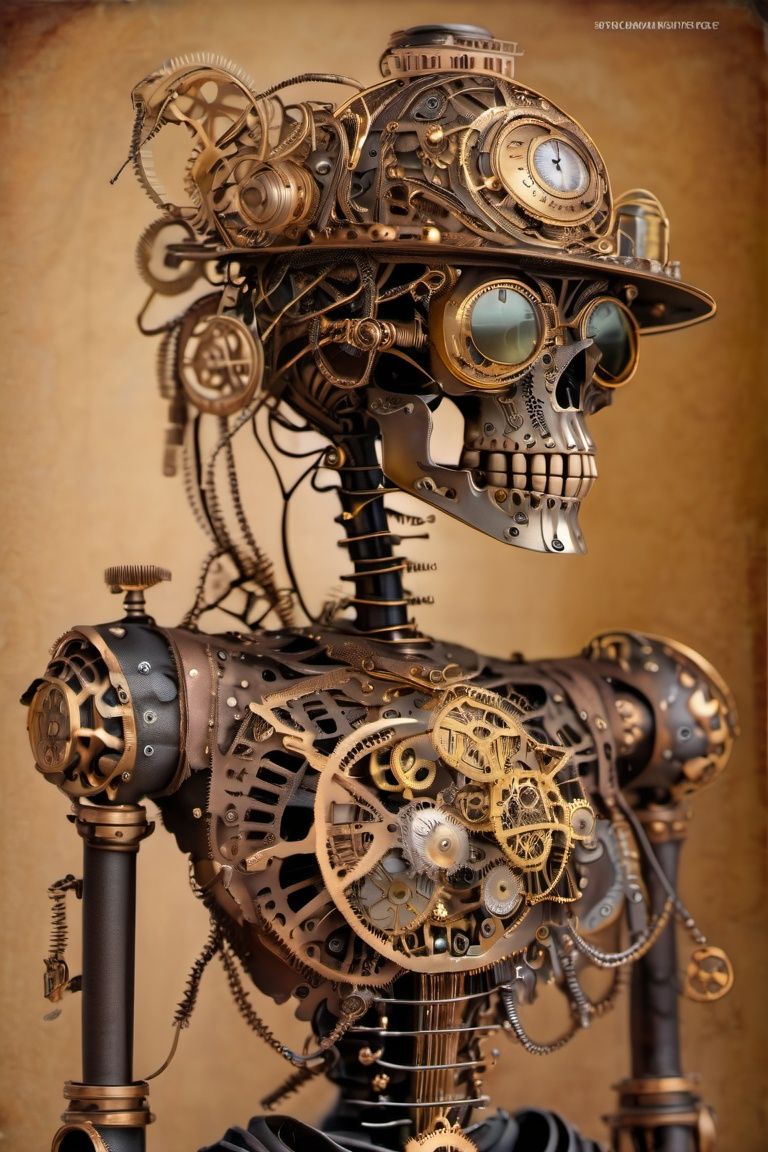 steampunk style,  skeleton ,  metal on Tensor.Art