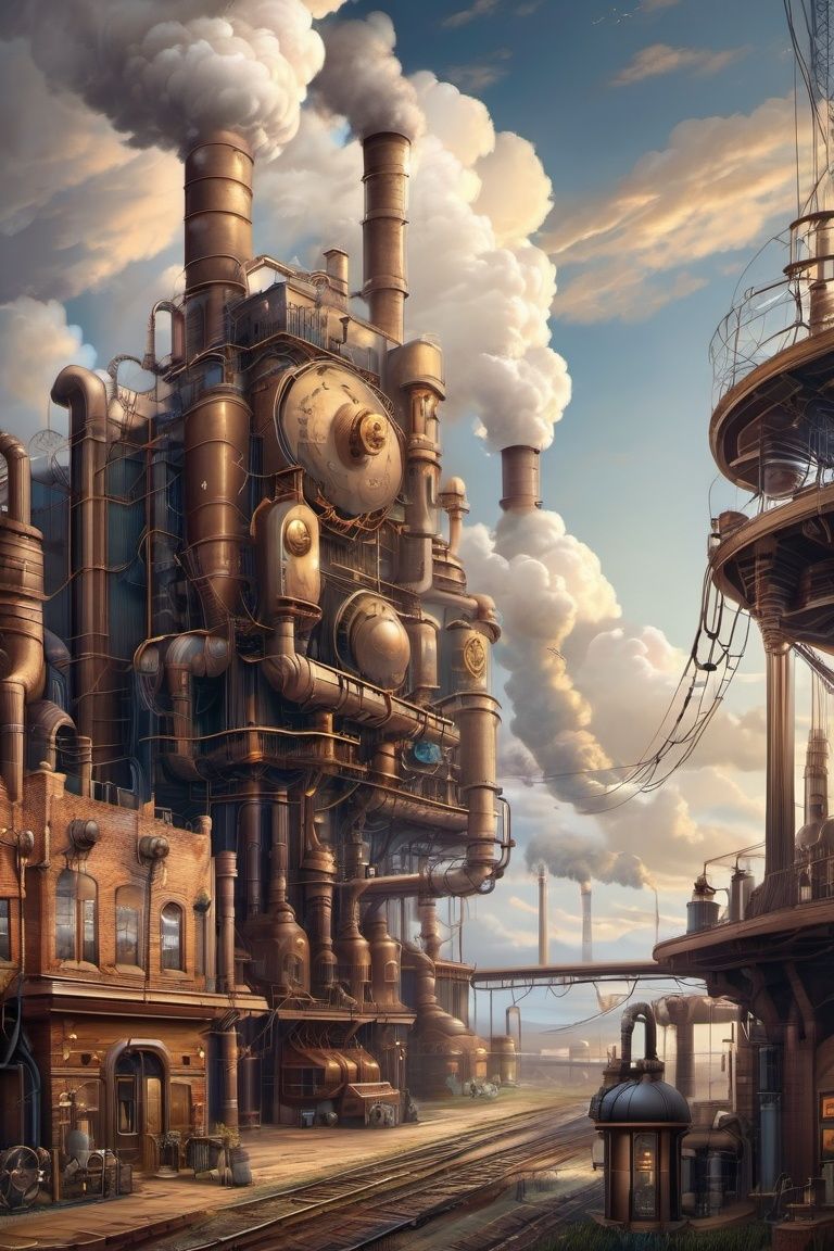 steampunk style,  no humans,  cloud on Tensor.Art