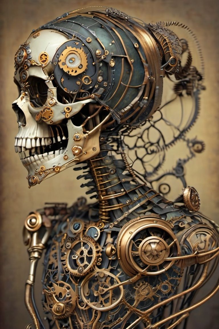 steampunk style,  skeleton ,  metal on Tensor.Art