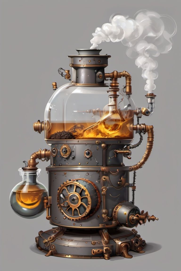steampunk style,  no humans,  robot on Tensor.Art