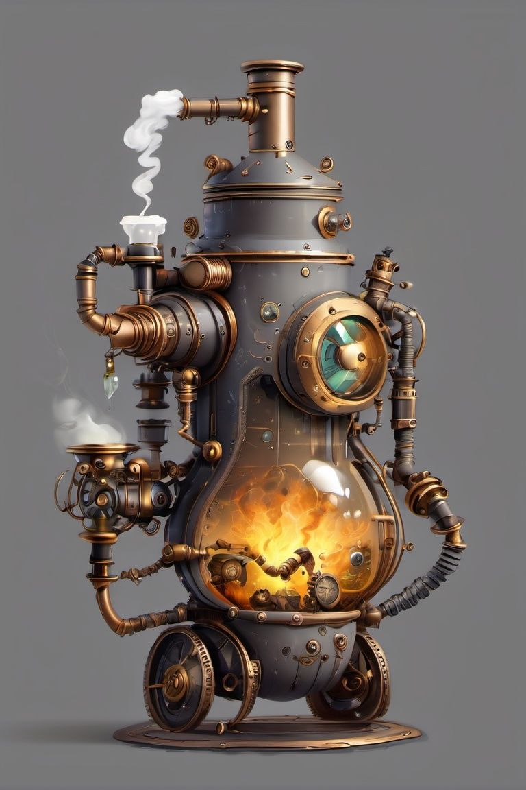 steampunk style,  no humans,  robot on Tensor.Art