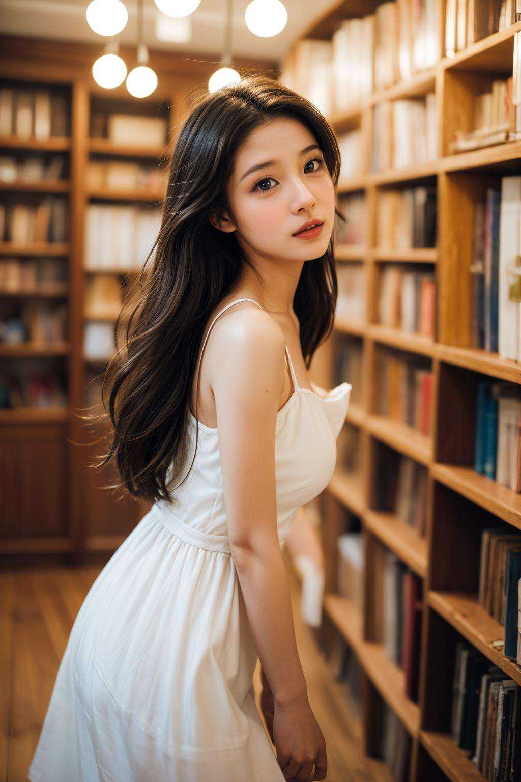 1girl,  lib_bg,  dress on Tensor.Art