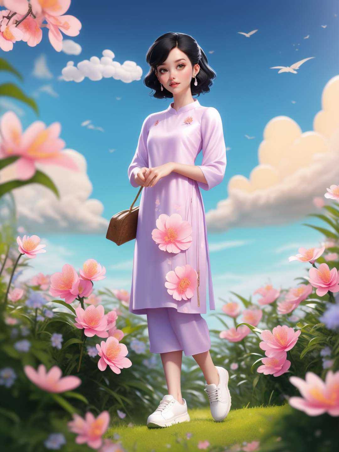lady,  full body,  black hair on Tensor.Art