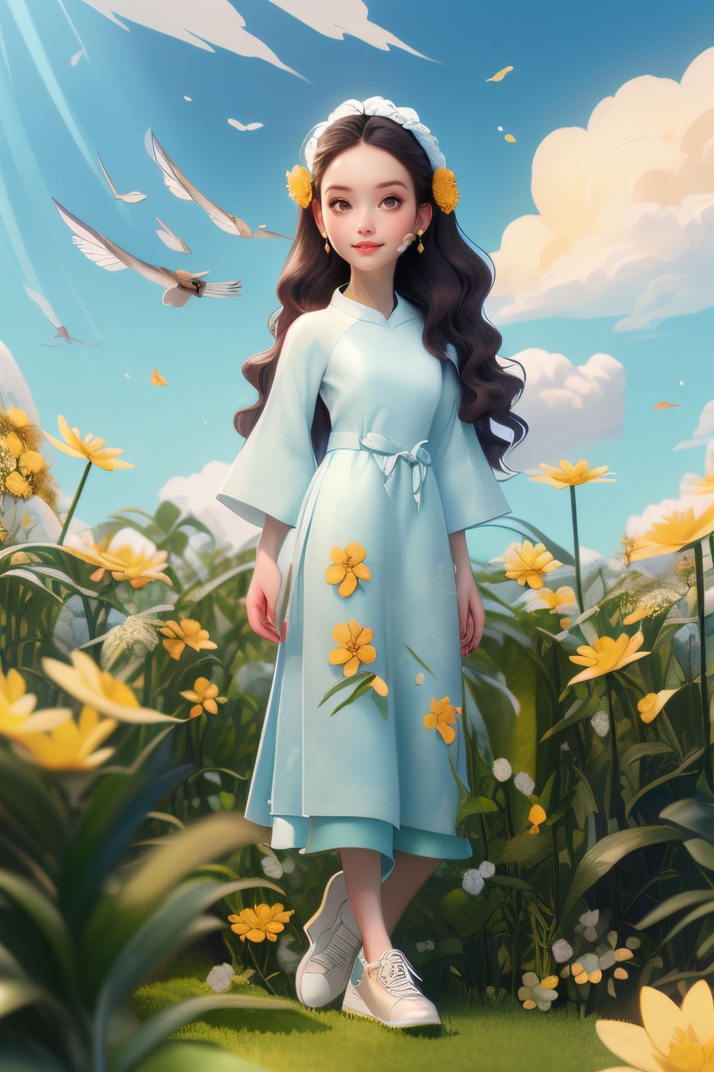 lady,  full body,  black hair on Tensor.Art