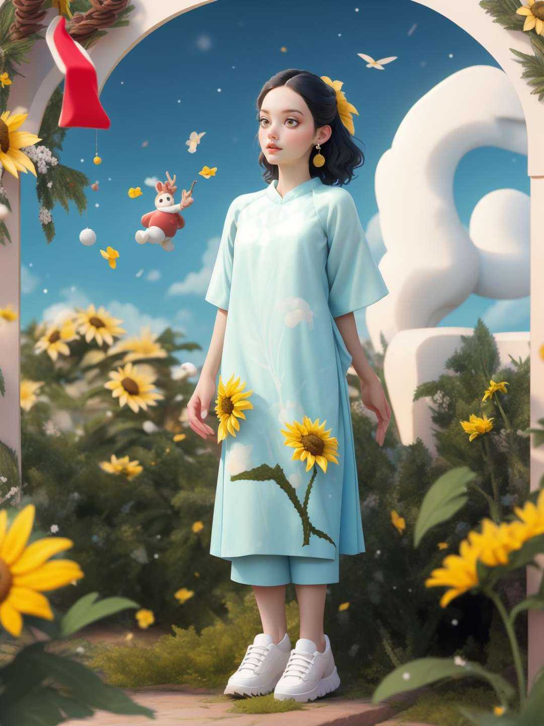 lady,  full body,  black hair on Tensor.Art
